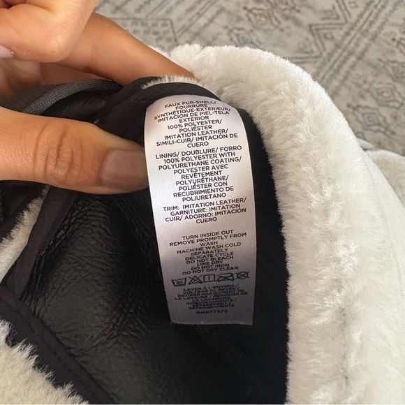 NEW Ann Taylor Weekend Shearling Moto Faux Leather Jacket XS Petite - Picture 12 of 15